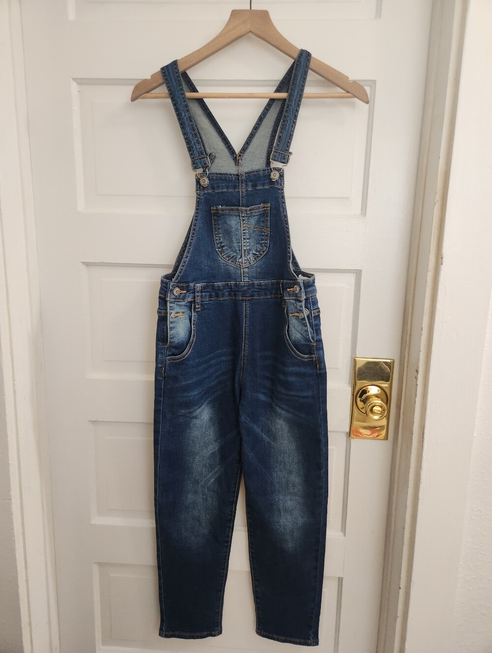 Dark Blue Denim Girls 10/12 Overall Jeans Bibs